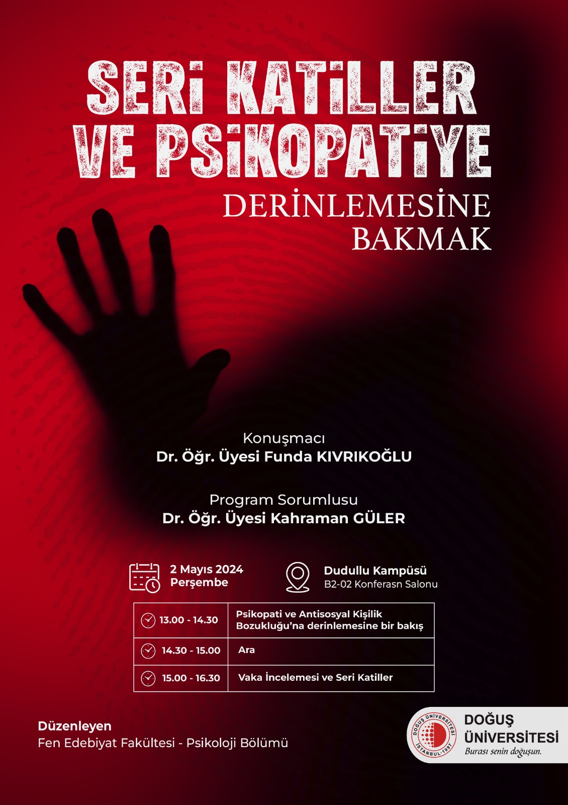 Psikoloji Bölümünün 2 Mayıs Tarihli Seminer Etkinliği
