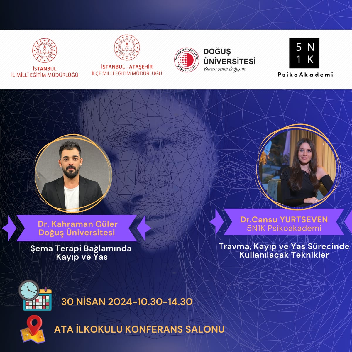 Dr. Öğr. Üyesi Kahraman Güler’in 30 Nisan’da Ata İlkokulu’nda davetli konuşmacı olarak katılacağı seminer hk.
